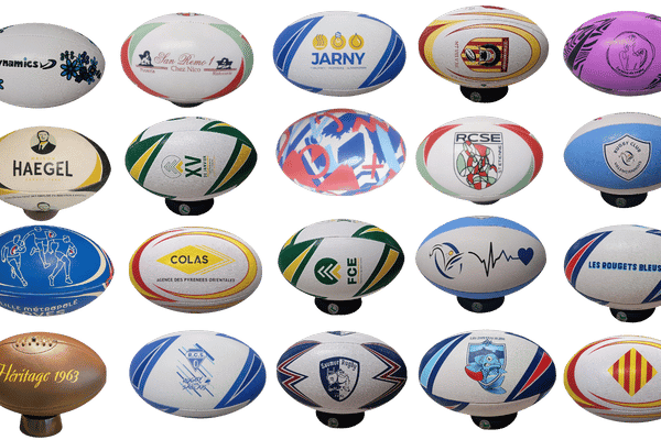Lot 10 ballons de rugby (destockage)